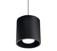 SOLLUX lighting Orbis Lámpara Colgante De Techo | Diseño Moderno Con Pantalla Cilíndrica | Hecho De Aluminio Con Bombilla GU10 Reemplazable | Negro, 10 x 10 x 110 cm