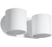 SOLLUX lighting Orbis Downlight Lámpara De Pared | Diseño Moderno Con Formas Cilíndricas | Hecho De Aluminio Con 2 Bombillas G9 Reemplazables | Blanco, 26 x 12 x 10 cm