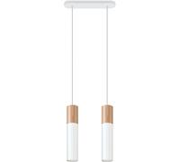 Sollux Lighting Pablo lámpara colgante 2x40 W blanco-madera SL.0629