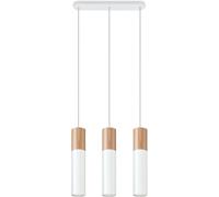 Sollux Lighting Pablo lámpara colgante 3x40 W blanco-madera SL.0630