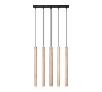 SOLLUX lighting PASTELO 5L Lámpara colgante de madera de 5 bombillas Mesa de comedor colgante - Casquillo G9 - Bombilla no incluida - Lámparas y luminarias colgantes - 45x5x103cm