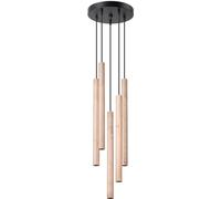 Sollux Lighting Pastelo lámpara colgante 5x8 W negro-madera SL.1270