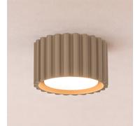 SOLLUX LIGHTING Plafón Aura 1, color topo, 1 luz, Ø 10 cm, GX53