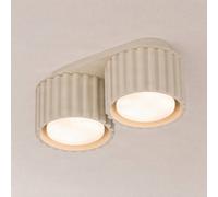 SOLLUX LIGHTING Plafón Aura 2, beige, 2 luces, longitud 21 cm, GX53