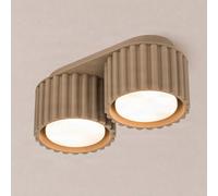 SOLLUX LIGHTING Plafón Aura 2, color topo, 2 luces, longitud 21 cm, GX53
