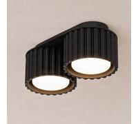 SOLLUX LIGHTING Plafón Aura 2, negro, 2 luces, longitud 21 cm, GX53