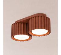 SOLLUX LIGHTING Plafón Aura 2, terracota, 2 luces, longitud 21 cm, GX53