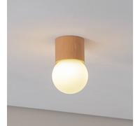 SOLLUX LIGHTING Plafón Boomo, Ø 12 cm, madera
