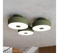 SOLLUX LIGHTING Plafón CLARO, verde oliva, Ø 30 cm, metal, 4 x E27