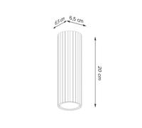 SOLLUX LIGHTING Plafón de carbono, blanco, altura 20 cm, aluminio