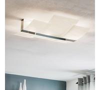 SOLLUX LIGHTING Plafón Shifted, tres secciones de cristal, cromado