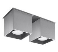 Sollux Lighting Quad 2 lámpara de techo 2x40 W gris SL.0064