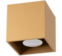 SOLLUX lighting Elegante lámpara de techo - Lámpara de techo para interior - Lámpara de techo salón - Bombilla no incluida - Casquillo GU10 - QUAD 1-10x10x10cm - Dorado