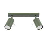 SOLLUX lighting RING Lámpara de techo moderna - Luminaria versátil - GU10, 10W LED, ~230V, 50Hz, IP20 - Bombilla no incluida - 2x Fuente de luz - 6x30x17cm, Verde Oliva