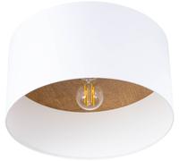 SOLLUX LIGHTING Plafón Telesto, blanco, Ø 35 cm, tela, madera, acero