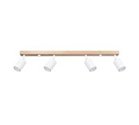 Sollux Lighting – Lámpara de techo VERDO 4 – para 4 bombillas GU10, sin bombillas, Blanco/Madera