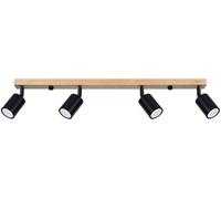 SOLLUX lighting VERDO 4 Lámpara de techo elegante de 4 bombillas - Casquillo GU10 - Lámpara de techo para interior - Bombilla no incluida - 25x25x110cm Negro/Madera