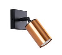 SOLLUX lighting - Winx Aplique - Lámparas de pared - Lámpara decorativa - Lámpara LED - Bajo consumo - GU10, 1x max 10W LED, ~230V, 50Hz - Negro/Cobre - 8x8x18,5cm