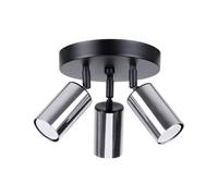 SOLLUX lighting - Winx Wall Sconceiling - Plafón de techo - Lámpara decorativa - Lámpara LED - Bajo consumo - GU10, 3x max 10W LED, ~230V, 50Hz - Negro/Cromo - 19,5x19,5x20cm