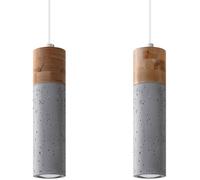 Sollux Lighting Zane lámpara colgante 2x40 W gris/gris ceniza-madera SL.0966
