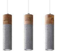 Sollux Lighting Zane lámpara colgante 3x40 W gris/gris ceniza-madera SL.0967