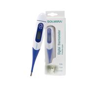 SOLMIRA - Termómetro Digital, Preciso ±0.1°C, Punta Flexible, Oral/Rectal/Axilar, Resistente al Agua IP54, Aviso Sonoro, Estuche Incluido, Amarillo/Azul/Azul Marino