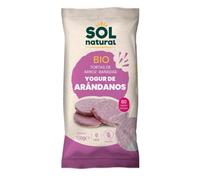 SOLNATURAL Tortas de Arroz Bañadas en Yogur, con Arándanos, sin Gluten - Paquete de 12 x 100 gr - Total: 1200 gr