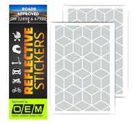 SOLNIT Adhesivo reflectante DIN 67520 y ECE 104, fabricado con Ora fol 5600, autoadhesivo, impermeable, resistente a los rayos UV, para remolque de coche, motocicleta, bicicleta, casco (Blanco, 110)