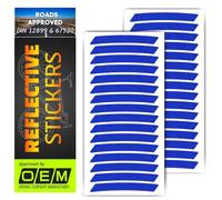 SOLNIT DIN 12899/ASTM D4956 - Reflectores Adhesivos para Llantas de Bicicleta, 26/27,5/28/29 Pulgadas, Ojos de Gato para Bicicleta, lámina Reflectante para Rueda Delantera, Material 610C (Azul