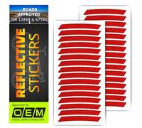 SOLNIT DIN67520 - Adhesivo reflector para llanta de bicicleta, 26/27,5/28/29 pulgadas, diseño de ojos de gato para bicicleta, lámina reflectante para rueda delantera, material de grado diamante (rojo