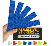 SOLNIT DIN67520 ECE104 - Cinta Reflectante Reflectante de Seguridad Impermeable para Coches, Motos, Casco de Bicicleta, Fabricado con Diamond Grade S Pieza 30 mm x 152 mm (4095 Azul)
