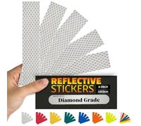 SOLNIT DIN67520 ECE104 - Cinta Reflectante Reflectante de Seguridad Impermeable para Coches, Motos, Casco de Bicicleta, Fabricado con Diamond Grade S Pieza 30 mm x 152 mm (Plata 4090)