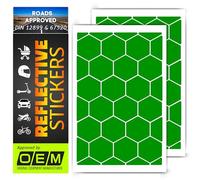 SOLNIT DIN67520 ECE104 fabricado con O rafol 5600 reflectores cinta adhesiva impermeable colgante niños coche moto casco llantas bicicleta reflexión ojos de gato 64 unidades (verde)