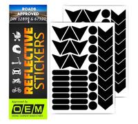 SOLNIT DIN67520 ECE104 fabricado con O rafol 5600 reflectores cinta adhesiva impermeable colgante niños coche moto casco llantas bicicleta reflexión ojos de gato 80 unidades (negro)