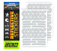 SOLNIT DIN67520 ECE104 fabricado con O rafol 5600 reflectores cinta adhesiva impermeable colgante niños coche moto casco llantas bicicleta reflexión ojos de gato 144 unidades (blanco)