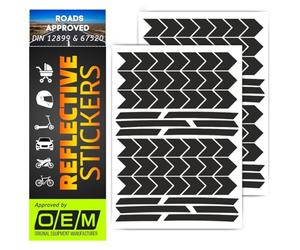 SOLNIT DIN67520 ECE104 fabricado con O rafol 5600 reflectores cinta adhesiva impermeable colgante niños coche moto casco llantas bicicleta reflexión ojos de gato 108 unidades (negro)