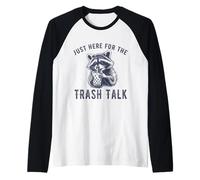 Solo aquí para la Basura, Charla Divertida y sarcástica sobre mapaches Vintage Camiseta Manga Raglan