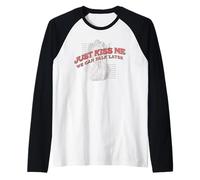 Solo bésame, Podemos Hablar más Tarde Cita Divertida de Amor Camiseta Manga Raglan