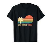Solo Buenas Vibras Sol Retro Paisaje Bohemio Motivación Camiseta
