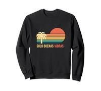 Solo Buenas Vibras Sol Retro Paisaje Bohemio Motivación Sudadera