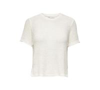 Solo Camiseta de Manga Corta para Mujer con Cuello Redondo Corte Casual, Color:Blanco, Size:S