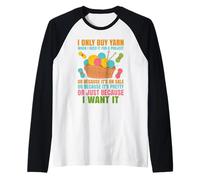 Solo compro Hilo Cuando lo Necesito para un Proyecto Camiseta Manga Raglan
