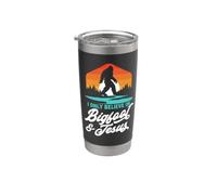 Solo creo en Bigfoot & Jesus, divertido Sasquatch retro Vaso térmico de acero inoxidable de doble pared