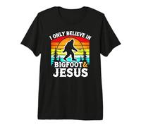 Solo Creo en el Divertido Dios Retro de Bigfoot y Jesús, Sasquatch Camiseta Premium