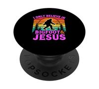 Solo Creo en el Divertido Dios Retro de Bigfoot y Jesús, Sasquatch PopSockets PopGrip Adhesivo