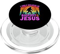 Solo Creo en el Divertido Dios Retro de Bigfoot y Jesús, Sasquatch PopSockets PopGrip para MagSafe