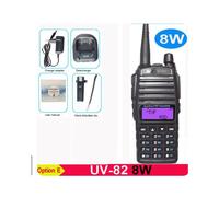 (Solo enchufe USB UV-82 de 8 W) Walkie Talkie UV82 Transceptor FM VHF/UHF de doble banda de 20 km para