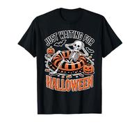 Solo Esperando a Halloween Funny Skeleton Summer Spooky Kids Camiseta