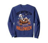 Solo Esperando a Halloween Funny Skeleton Summer Spooky Kids Sudadera
