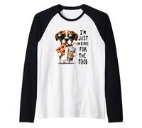 Solo estoy aquí para el humor del perro de comida Camiseta Manga Raglan